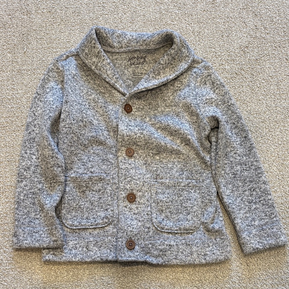 Jumping Beans Heather Gray Knit Cardigan Sweater